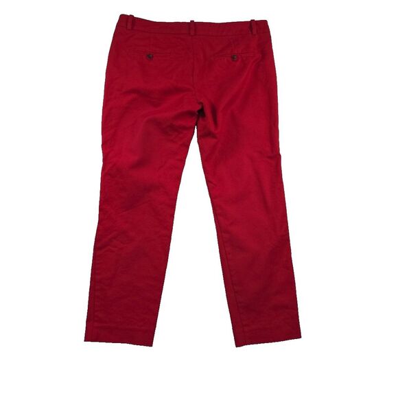 Zara Basic Collection Chino Fit Pants Women's  Size 10 Tapered Red Cotton Blend - Picture 2 of 9